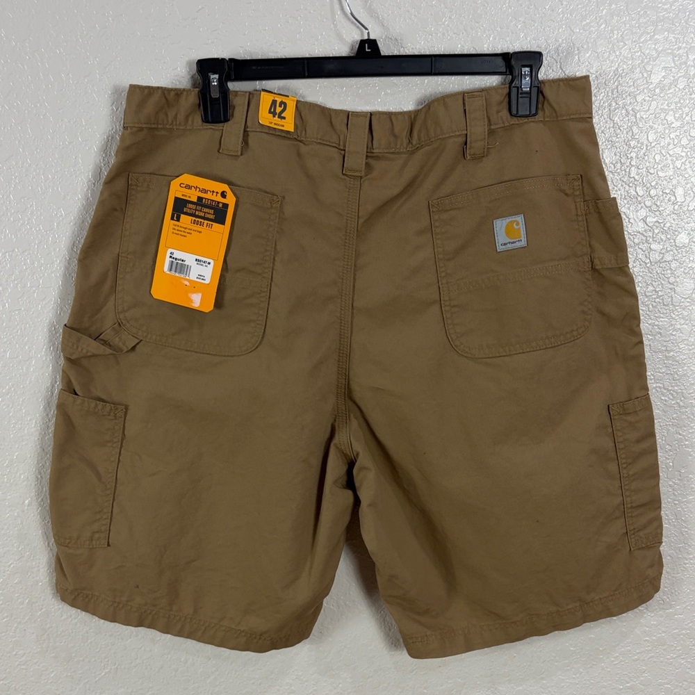 Carhartt Men’s Khaki/Tan Cargo Work Shorts,Size 42 ,Loose Fit Canvas